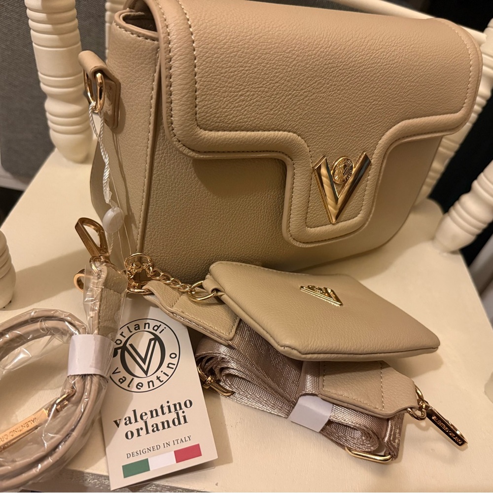 Valentino Orlandi Taupe Crossbody Bag